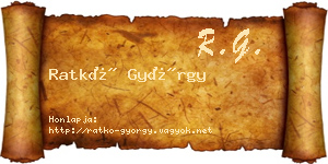 Ratkó György névjegykártya
